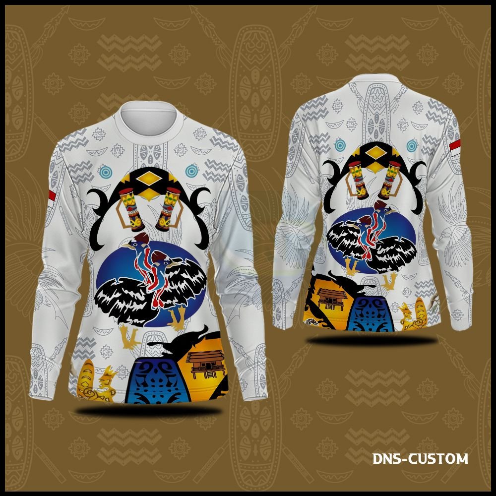 Kaos Batik Papua Wanita Lengan Panjang Motif Khas Papua / Baju Wanita Dewasa
