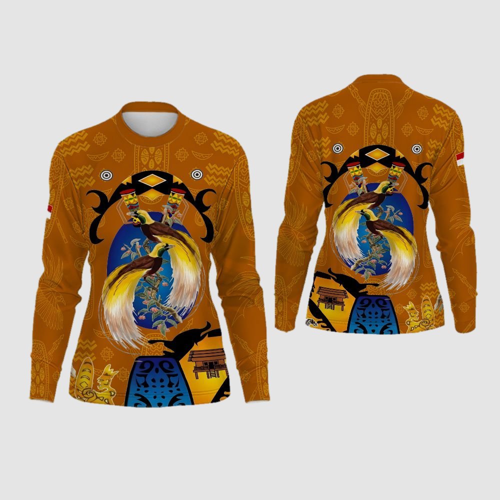 Kaos Batik Papua Wanita | Baju Batik Motif Papua | Kaos Etnik Papua Full Print