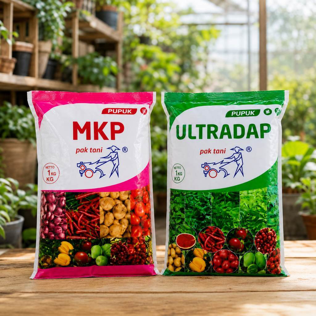 MKP Pak Tani 1KG + Ultradap Pak Tani 1KG – Combo Pupuk Akar, Bunga & Buah | Total 2KG