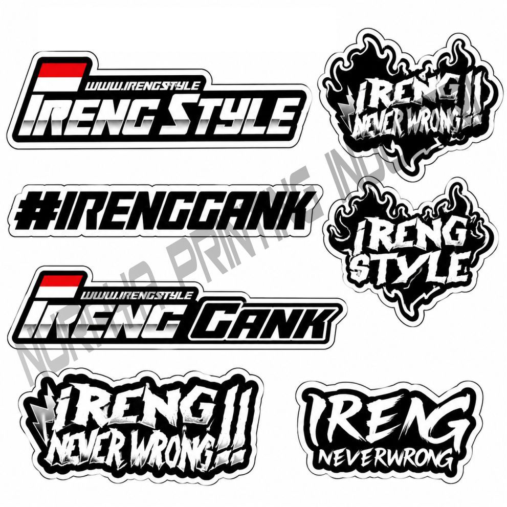 Stiker Pack Isi 7 Pcs Ireng Style Ireng Gank Ireng Never Wrong sudah dipotong sesuai pola