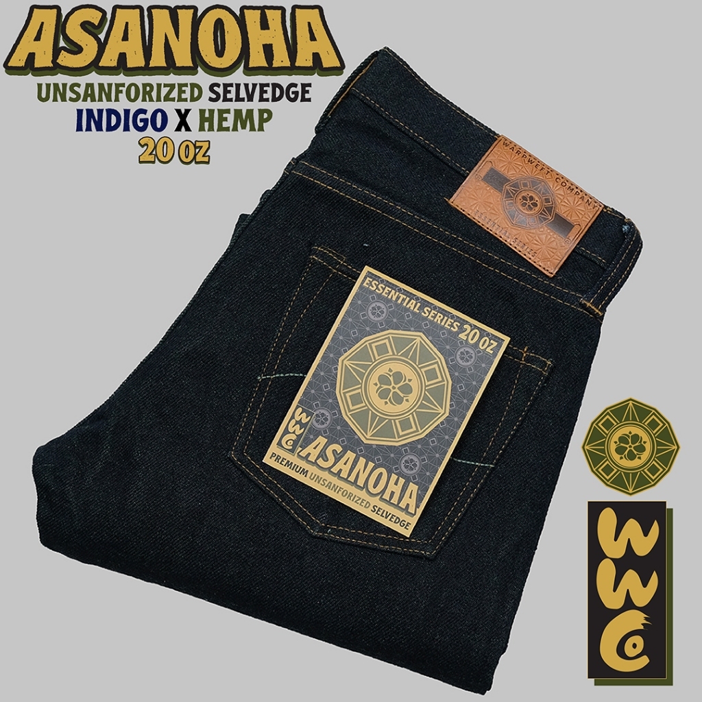 WWco ESSential Series : Asanoha Midori Hemp Denim 20oz