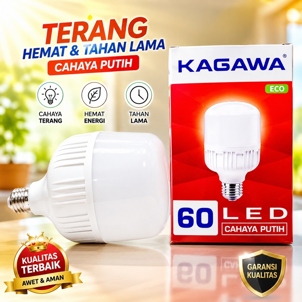 Lampu Led Kagawa 60 Watt Cahaya Putih Hemat Energi