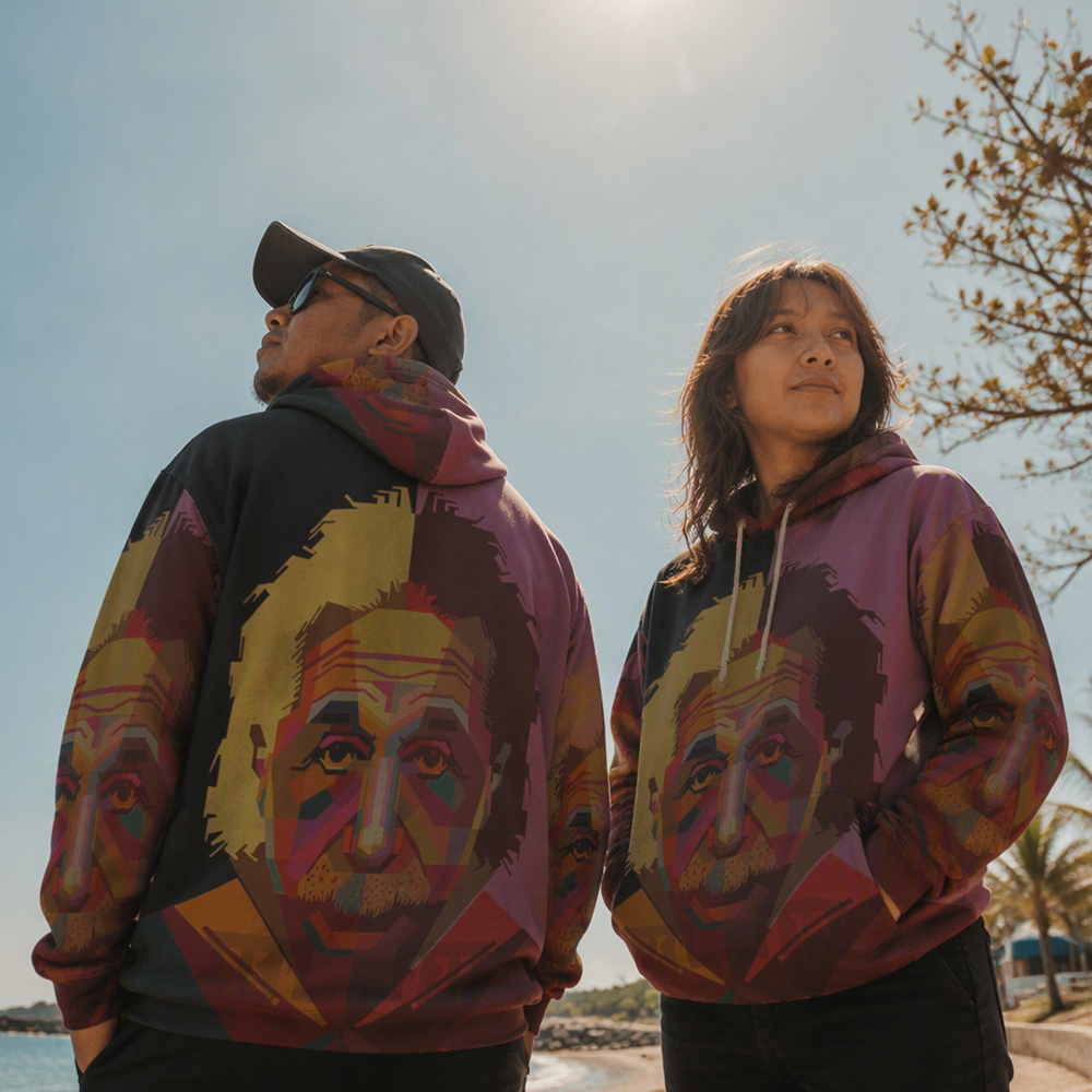 Sweater Albert Einstein Hoodie Fullprint Bahan Polyester | PO 3 Hari