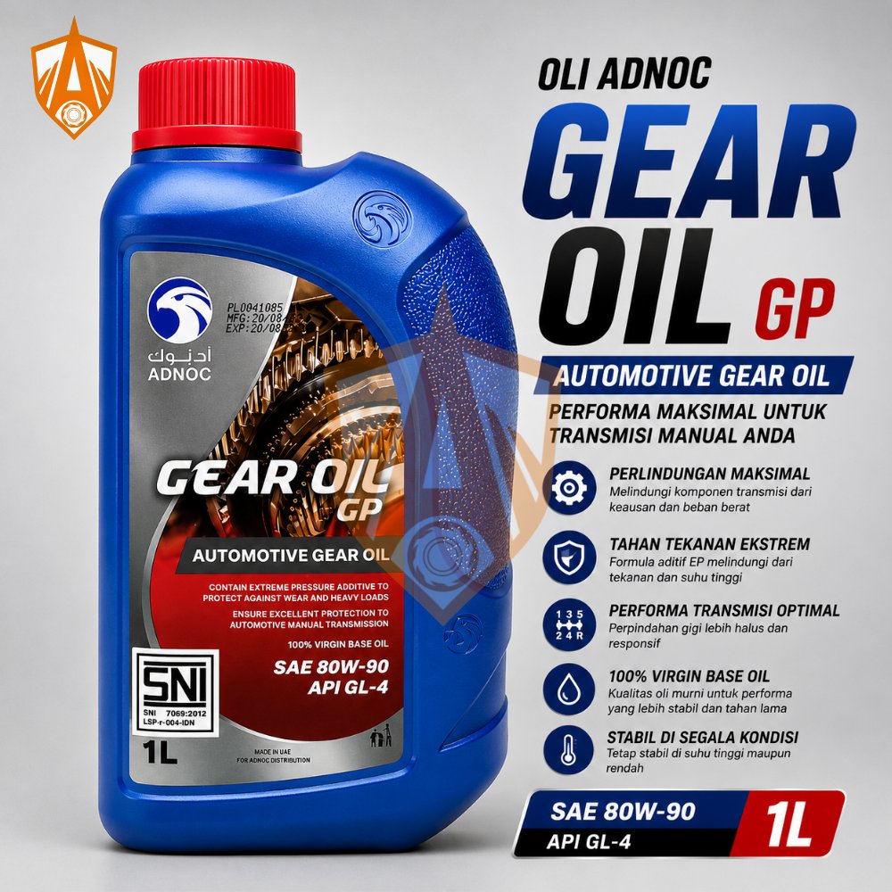 ADNOC Gear Oil GP SAE 80W-90 API GL-4 Oli Transmisi Manual 1L ADNOC Gear Oil GP 80W90 GL-4 Automotiv
