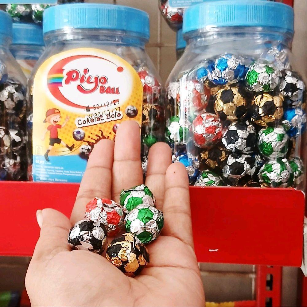 Piyo Ball Cokelat Bola Mini 1 Toples Isi Banyak Snack Coklat Warna Warni Cemilan Anak Viral | Piyo B