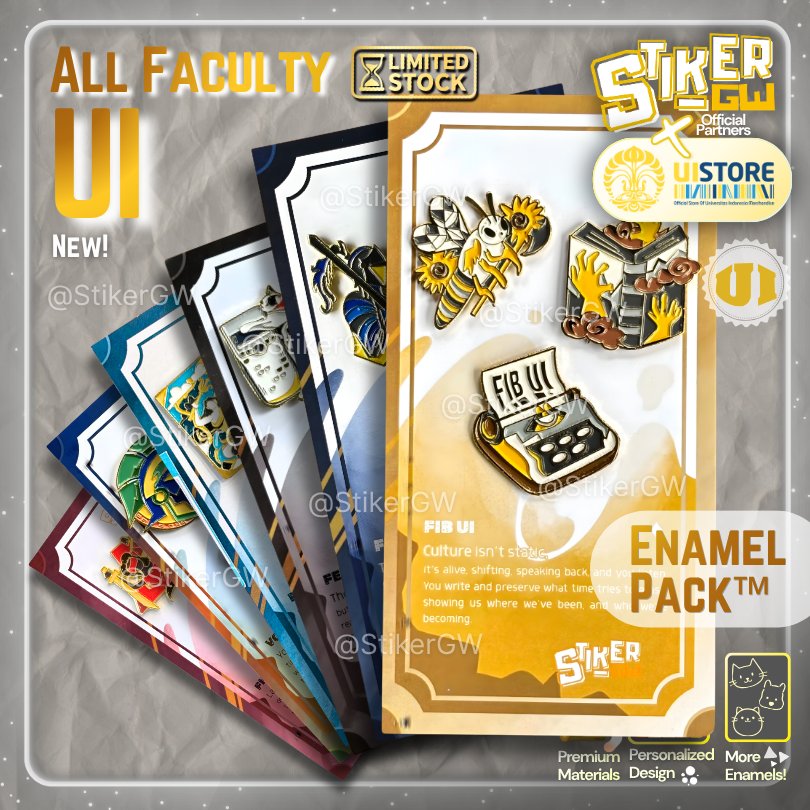 [BERIZIN RESMI] Enamel Pack ALL FACULTY UI – FH FPSI FISIP FIB FEB FT VOKASI FIA FMIPA FIK FASILKOM 