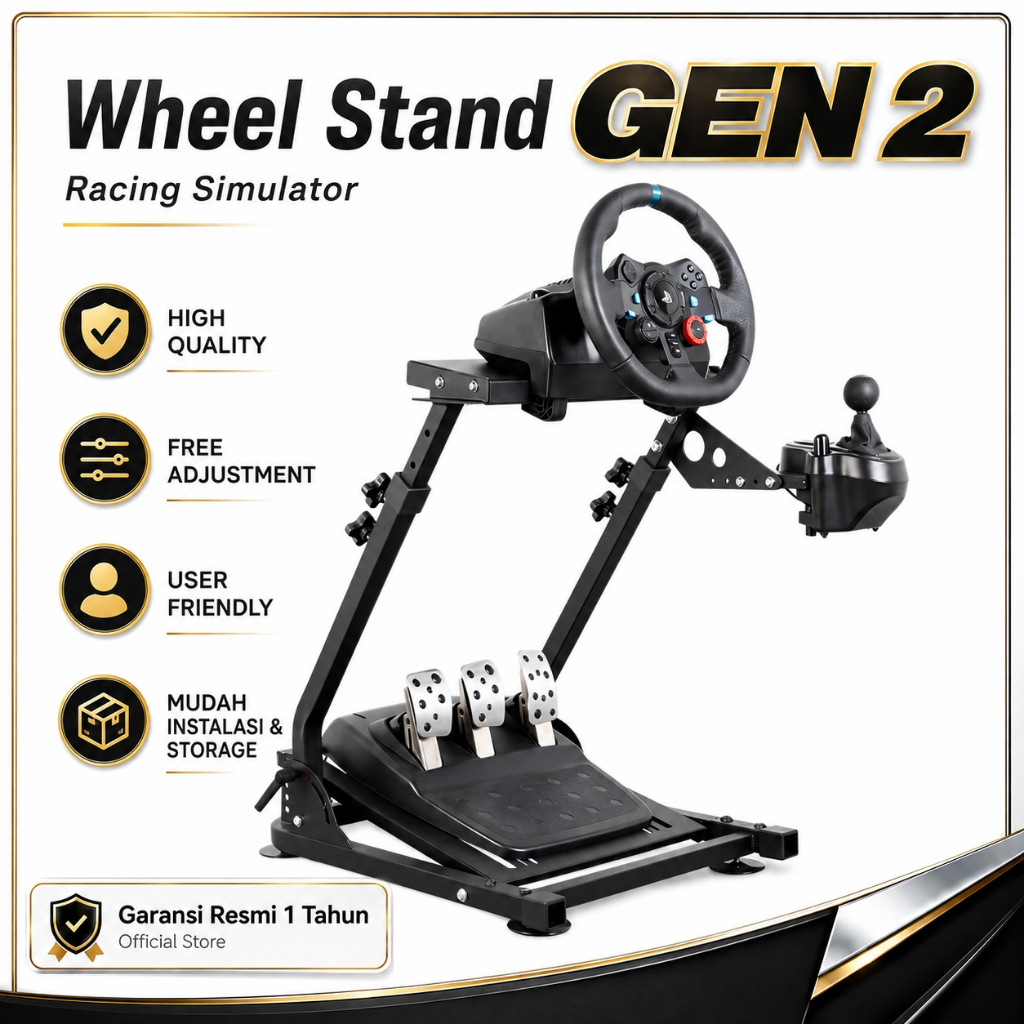 Wheel Stand GEN 2 Racing Simulator Cockpit Folding Rig - Dudukan Stir Game untuk Logitech G29 G920 P