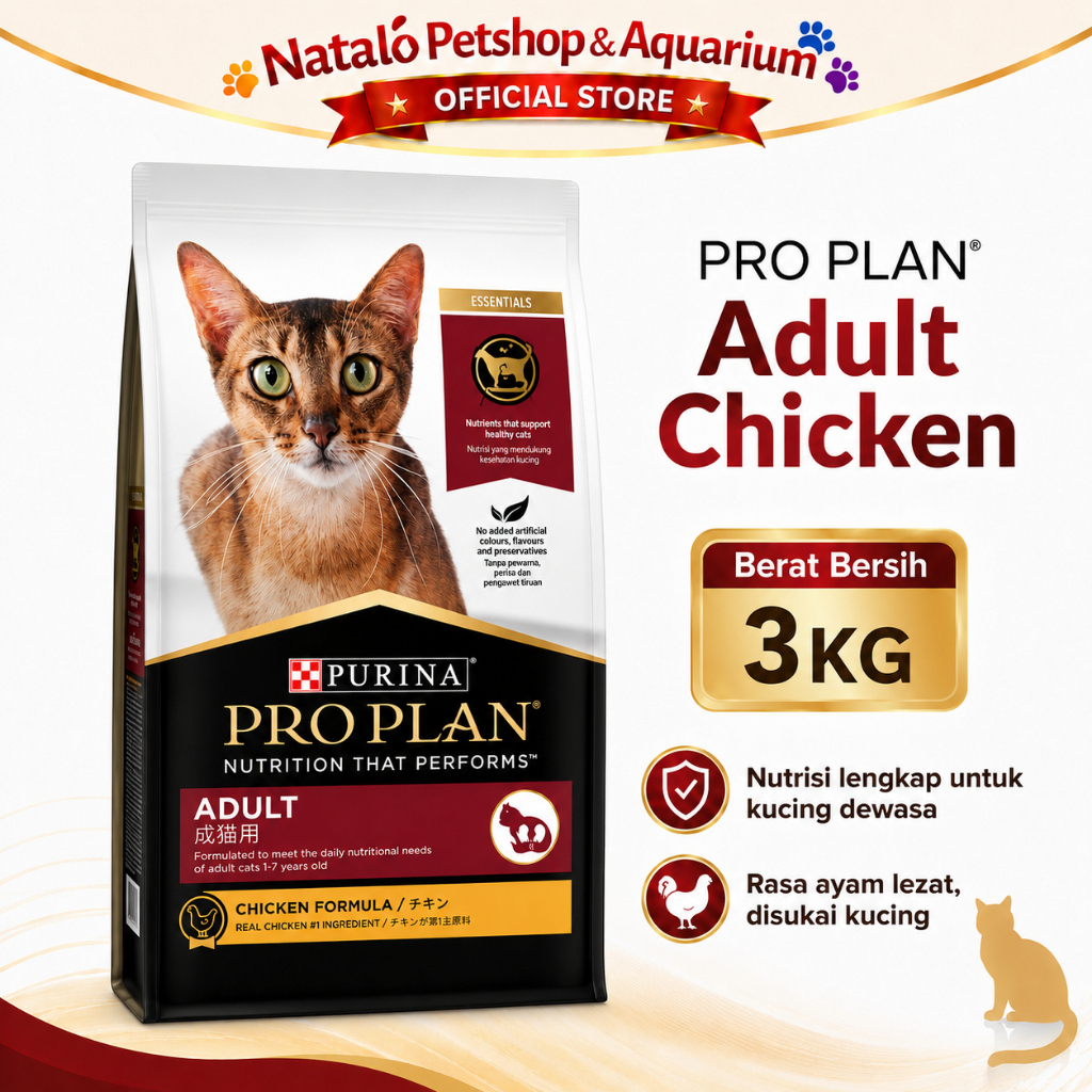 PRO PLAN Adult Cat Food Chicken Formula 3KG Freshpack - Makanan Kucing Dewasa PROPLAN 3 KG Buat Gemu