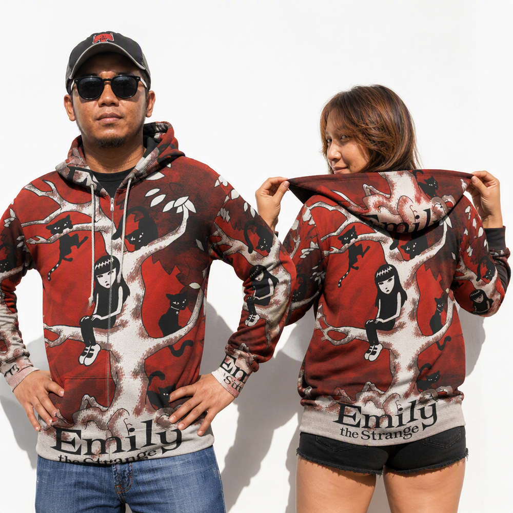 Sweater Emily the Strange Hoodie Fullprint Bahan Polyester | PO 3 Hari