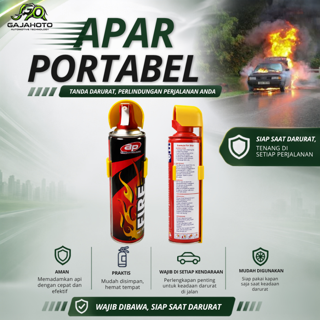 FIRE STOP Pemadam Api Portable Mobil APAR Mobil Alat Pemadam Kebakaran Praktis