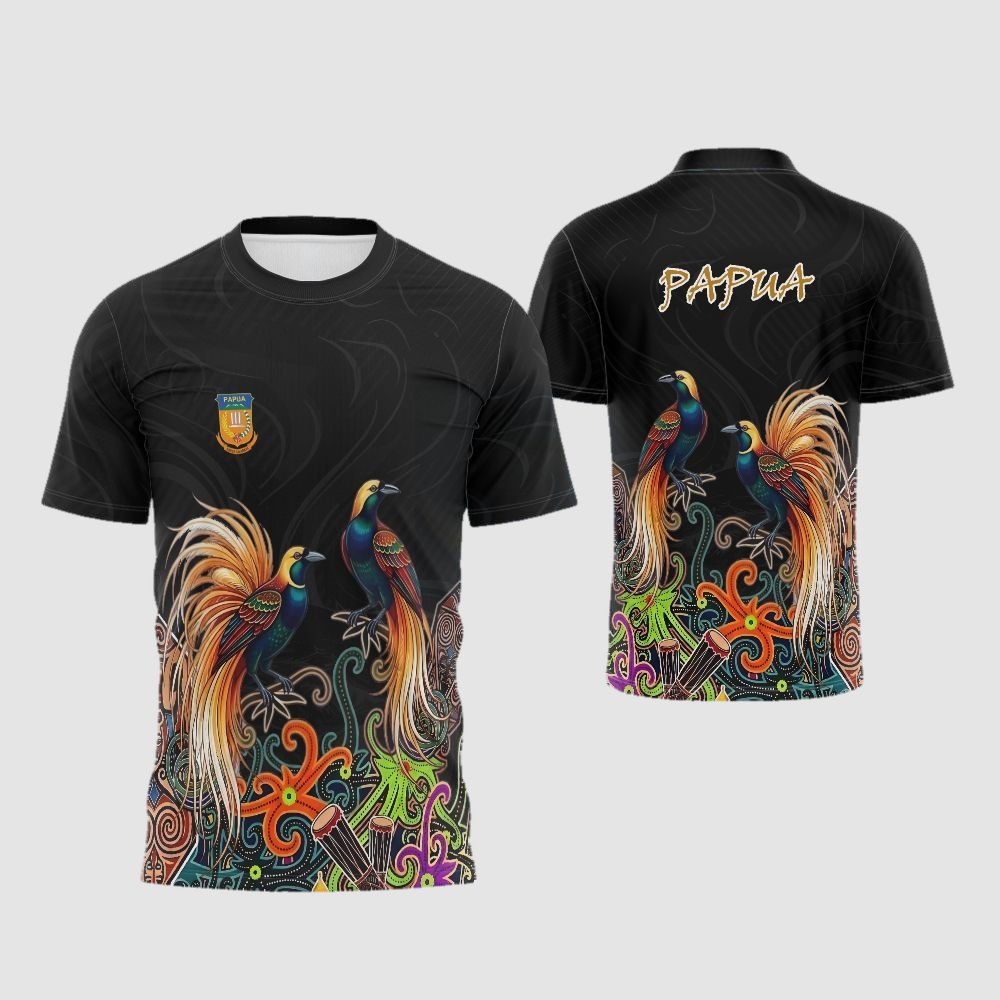 Jersey Batik Papua Pria Motif Khas Papua / Kaos Olahraga Pria Full Print