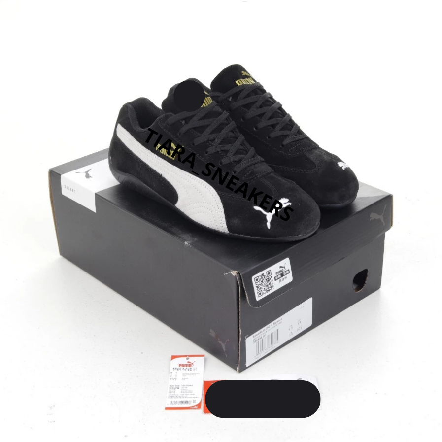 SEPATU IMPORT SPEED CAT BLACK WHITE SUEDE ON KUALITAS TERBAIK SIZE 36-43 BNIB 100%