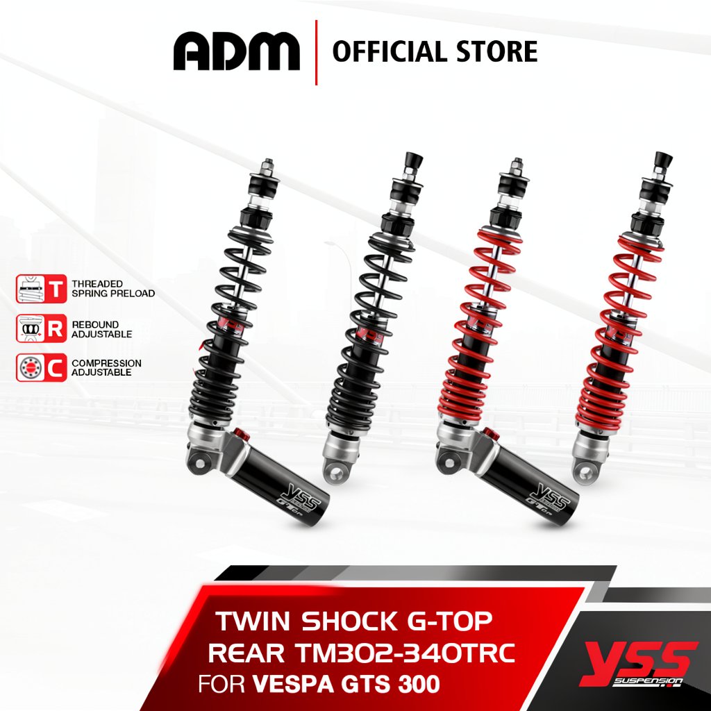 YSS Twin Shock G-TOP For Rear Vespa GTS 300 (TM302-340TRC)