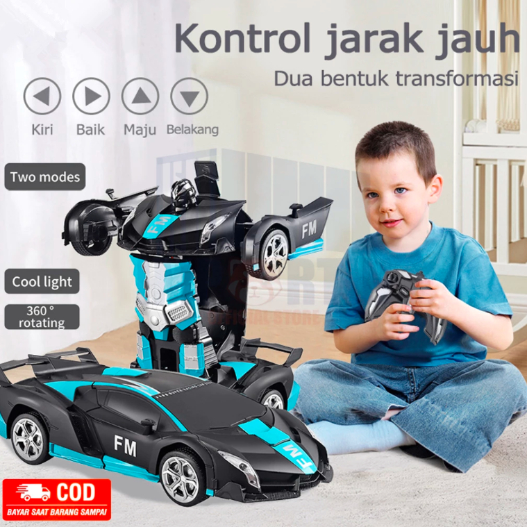 Mainan Mobil Remote Control Besar / Remote Control Mobil Sport Car Robot Deformation