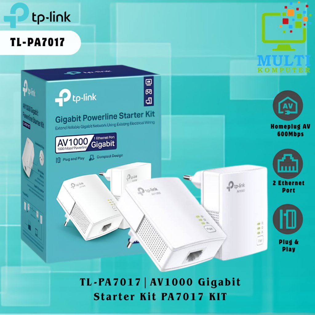 Powerline TP-Link TL-PA7017 KIT AV1000 Gigabit Starter Kit PA7017 KIT