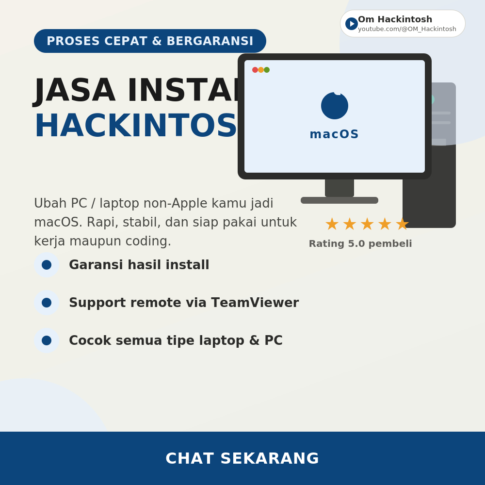 hackintosh jasa install macos di pc windows