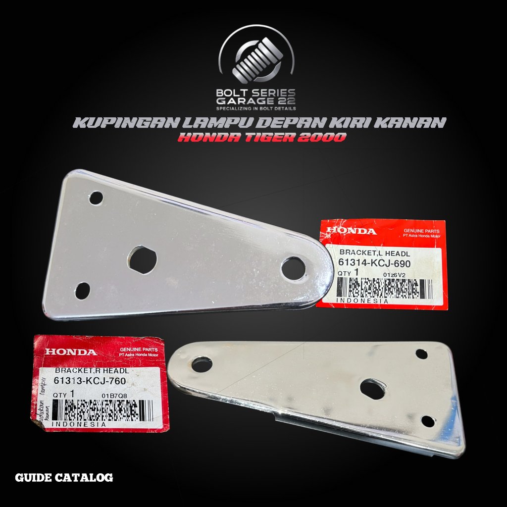 Bracket braket Kupingan Lampu Honda Tiger 2000 Lawas Lama Tilas Tilam Set Kanan Kiri