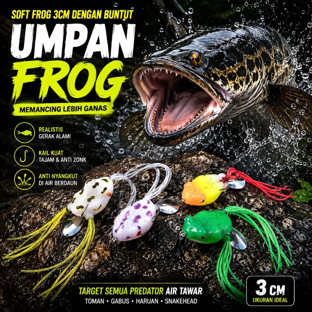 Umpan Pancing Casting Gabus Toman Soft Frog Terbaru