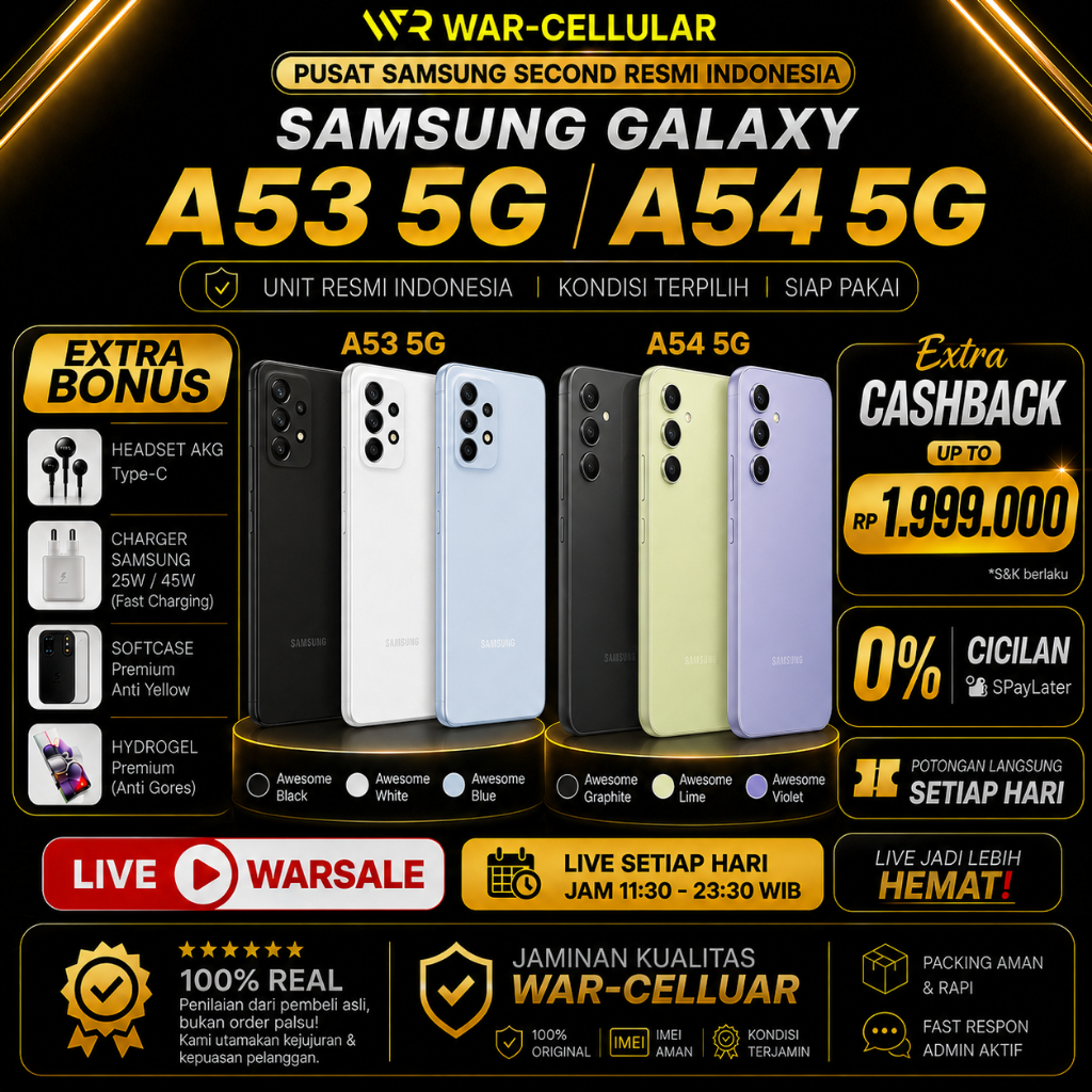 SEIN | Samsung Galaxy A54 & A53 5G 8/256GB 8/128GB Second Resmi Indonesia