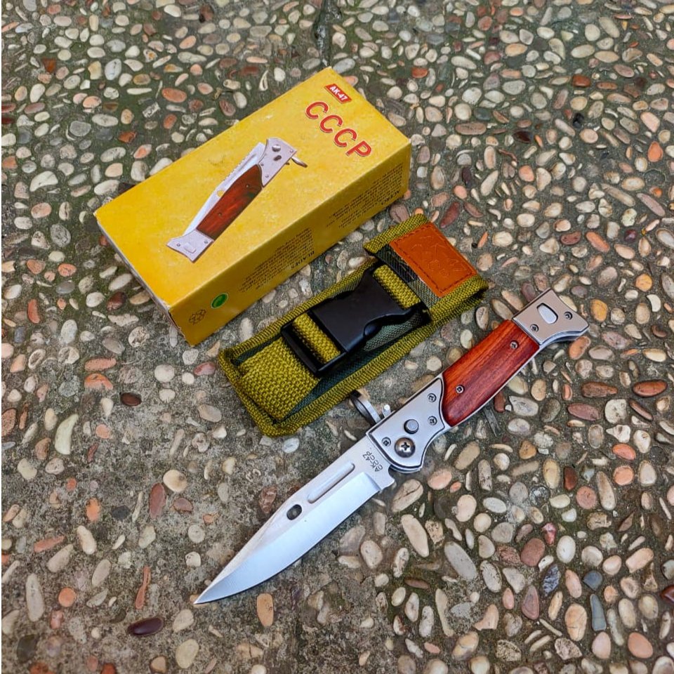 Pisau Lipat Survival CCCP Kecil Outdoor Camping
