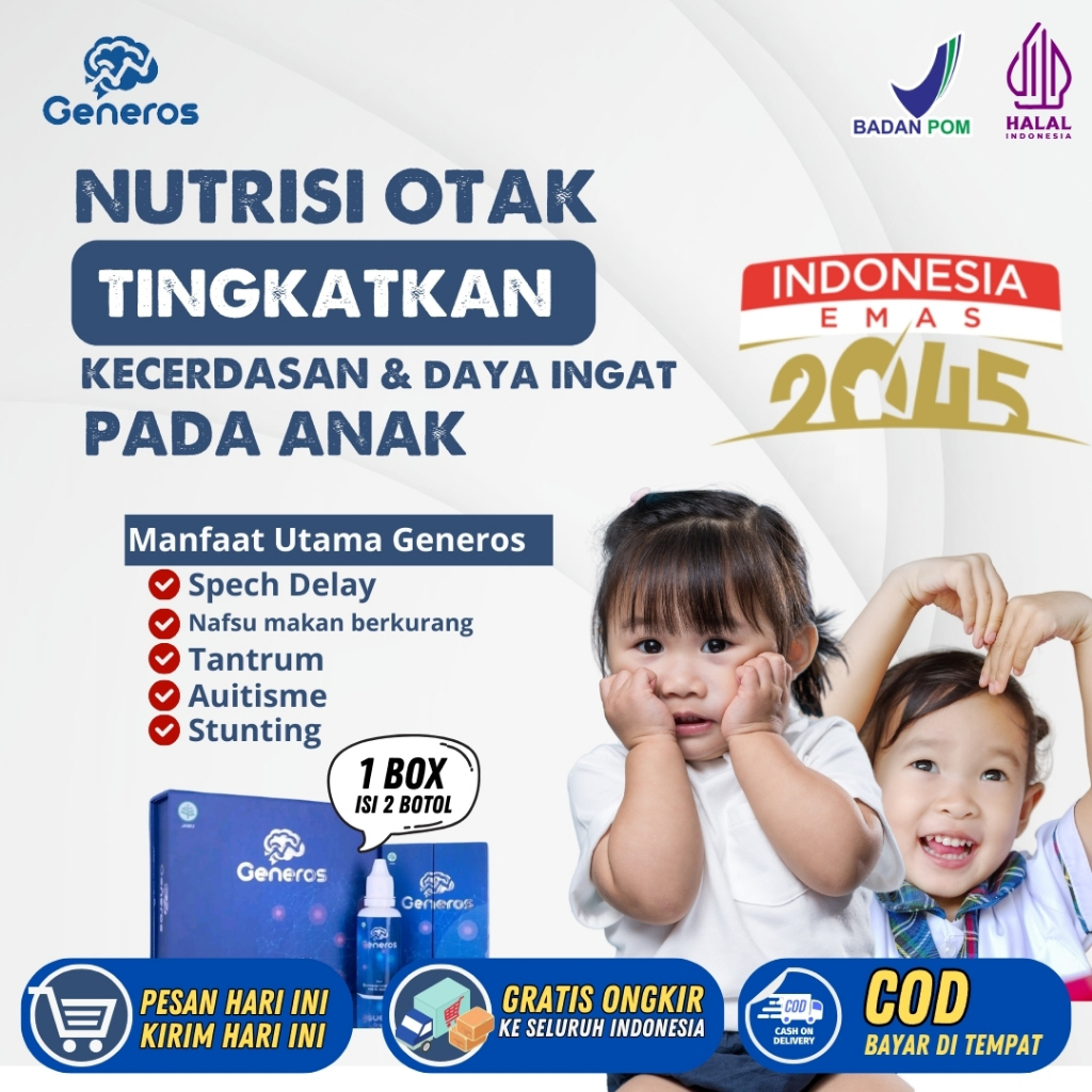 Generos 1 Box - Multivitamin Nutrisi Alami Bantu Tingkatkan Kecerdasan Otak Anak