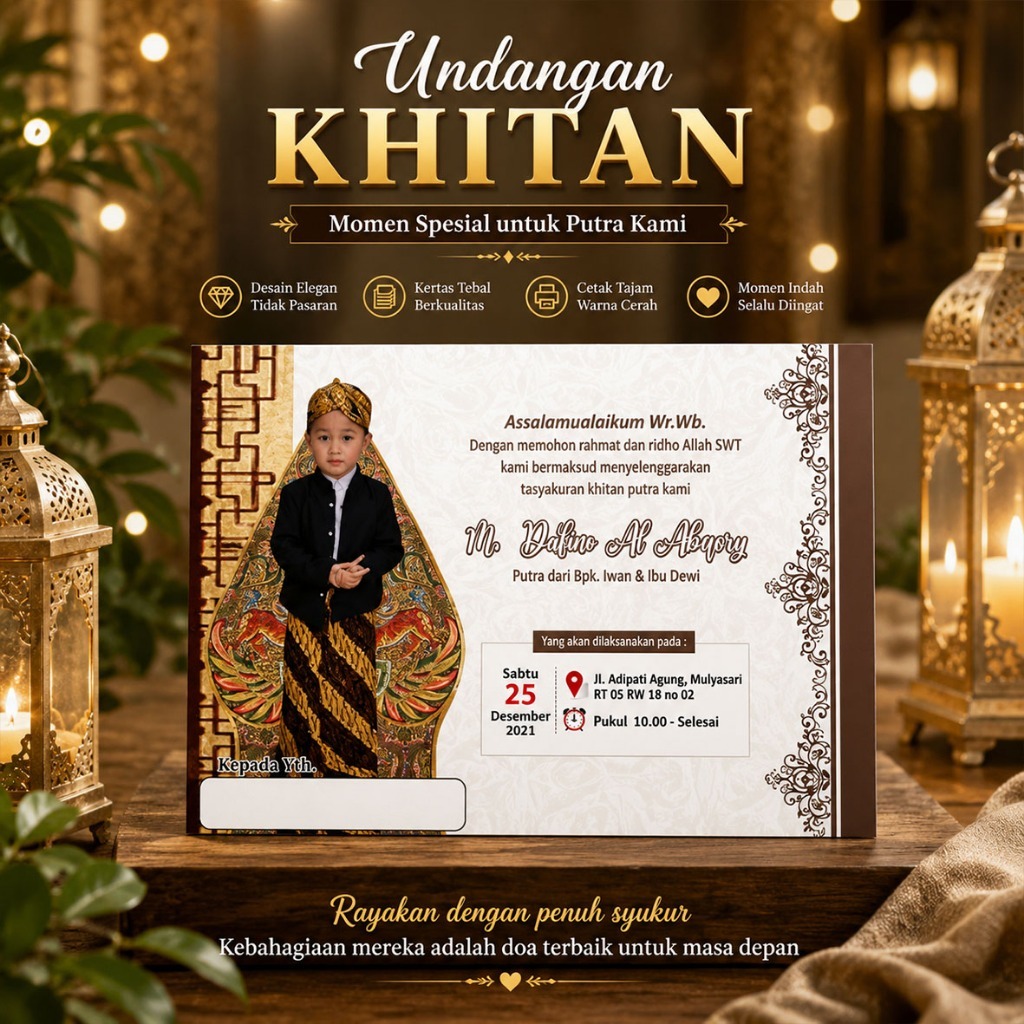 Undangan Mini Khitan Wayang Freee desain