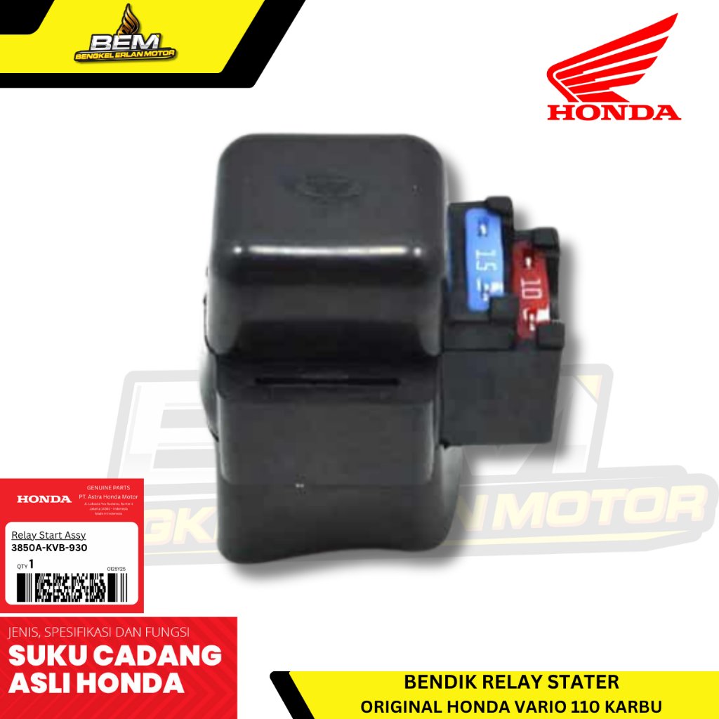 3850A-KVB-930 Bendik Relay Stater - Vario 110 Karbu Original Honda