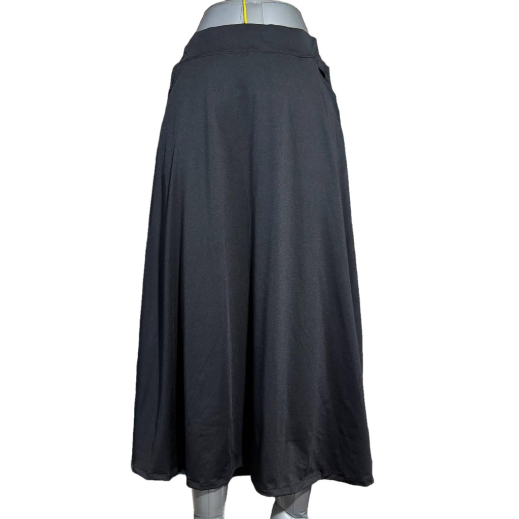 Rok Panjang Wanita Hitam Formal Rok Kerja Guru Kantor Model A Line Rok Panjang Polos