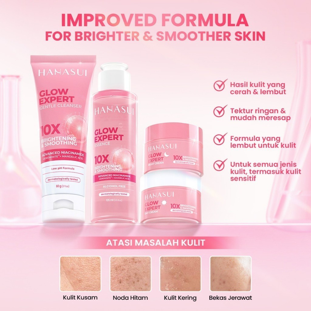 KG Hanasui Glow Expert Series 10X Brightening & Smoothing | Brightening Skincare Hanasui Sabun, Esse