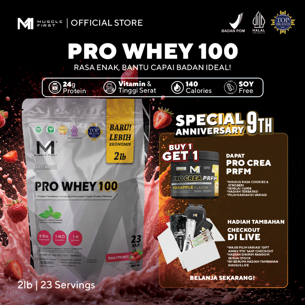 MUSCLE FIRST Pro Whey 100 - Whey Protein Suplemen Fitness
