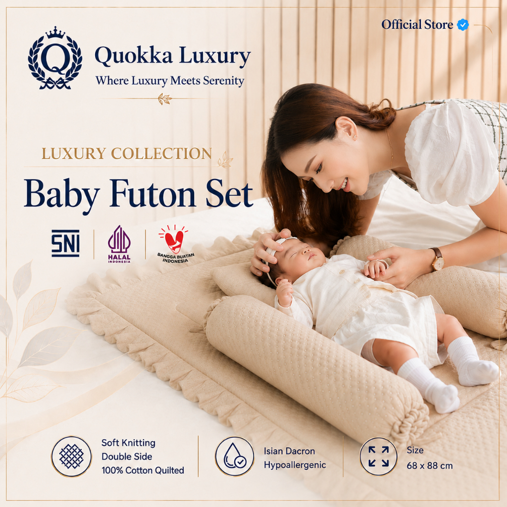 Quokka Luxury - Baby Futon Set Premium Matras Bayi Bantal Guling Set Anti Peang