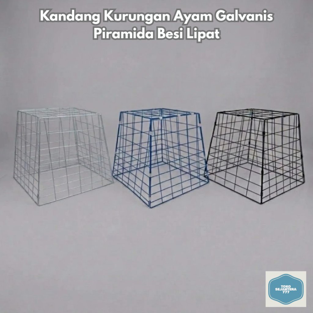 Kandang Kurungan Ayam Galvanis Piramida Besi Lipat