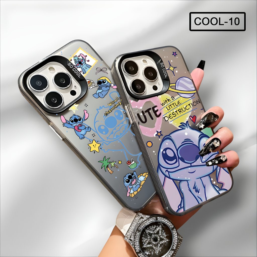Case Gambar Tecno Spark Go 3 Case Imd Hologram gambar Kartun Stitch COOL-10