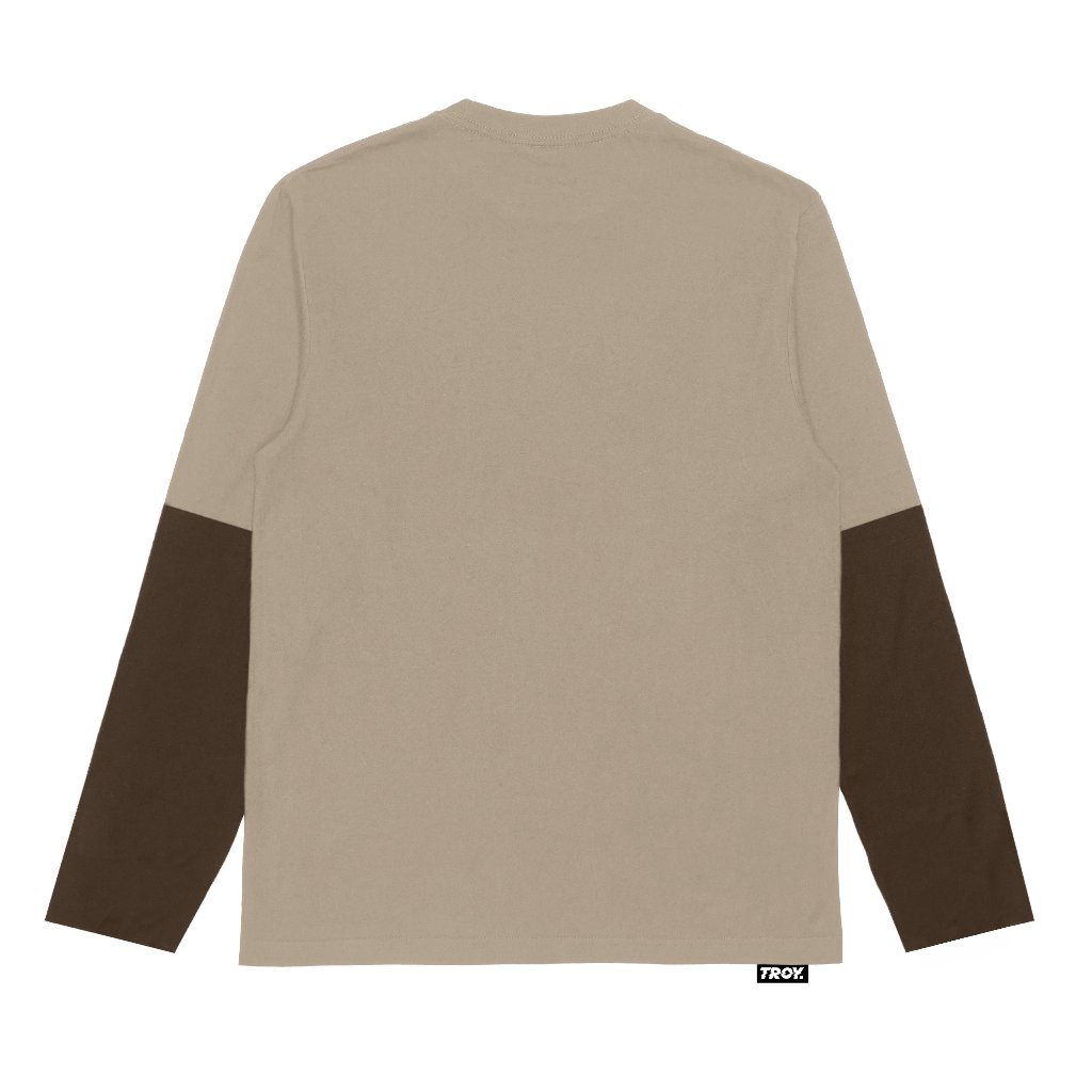 Troy Company Longsleeve Doublesleeve Beige Toffee And Chill - Kaos Lengan Panjang Beige Toffee DSD 3700