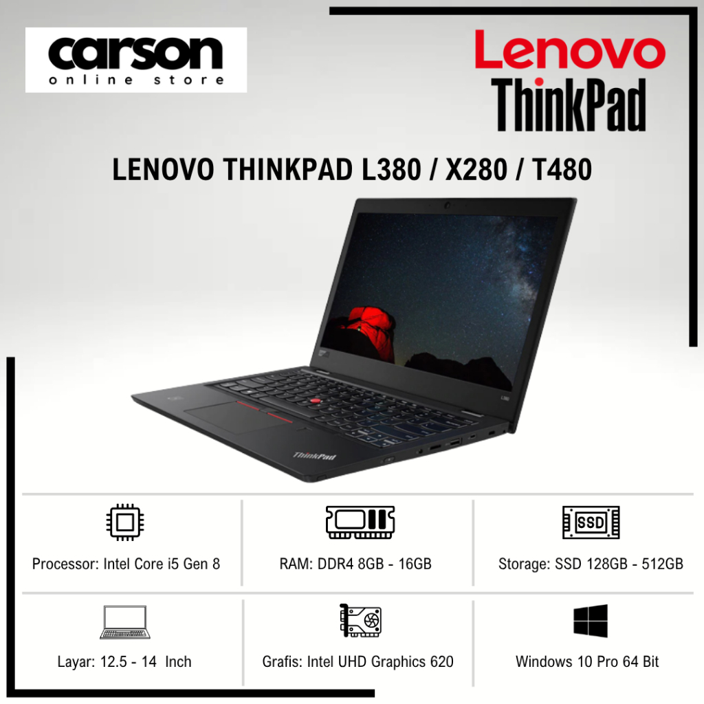 Laptop Lenovo Thinkpad T480 T480s T490 T490s Core i5 / i7 Murah Bergaransi