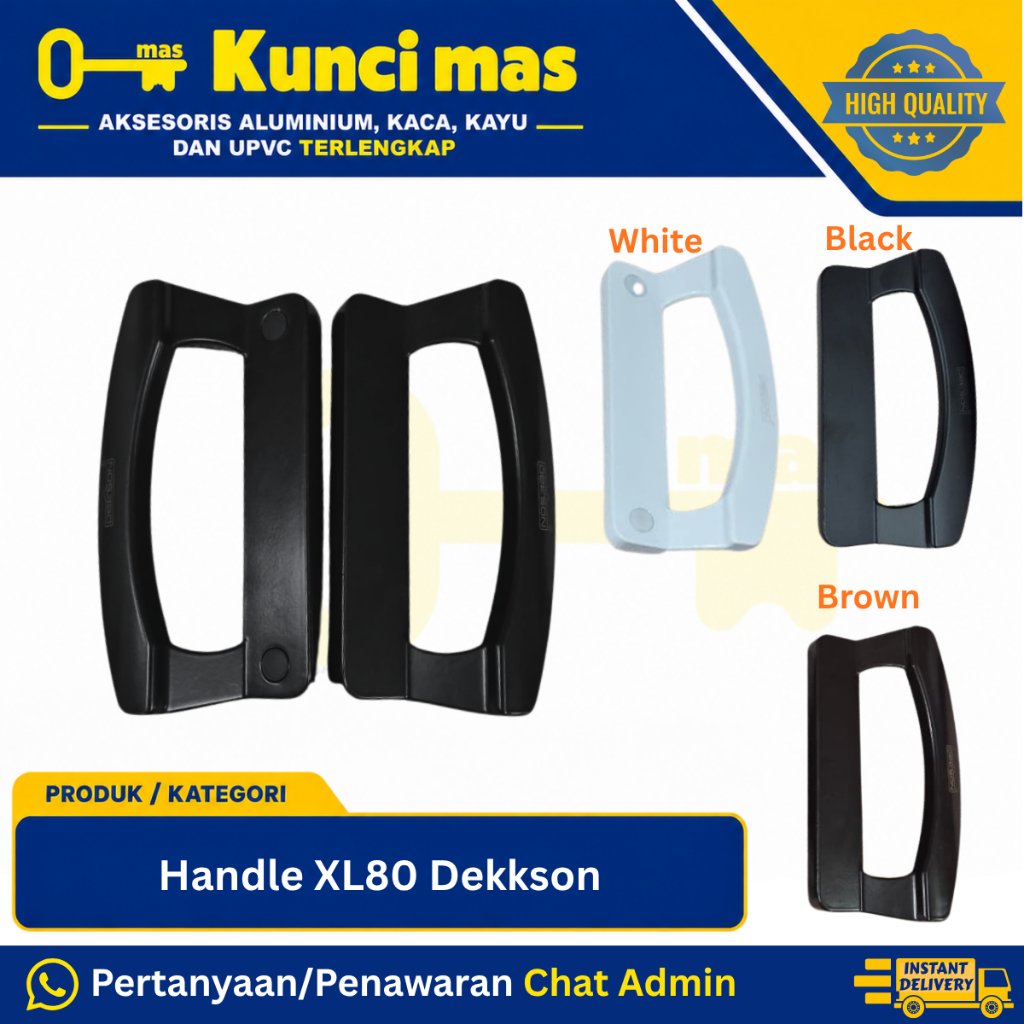 DEKKSON Handle Pintu Sliding Aluminium XL80 Anti Karat 4 Warna Panjang 18cm