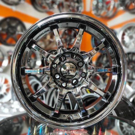 velg mobil ce28 ring 15 lebar 6,5 et40 black chrome velg racing r15 untuk brio agya yaris jazz mobil