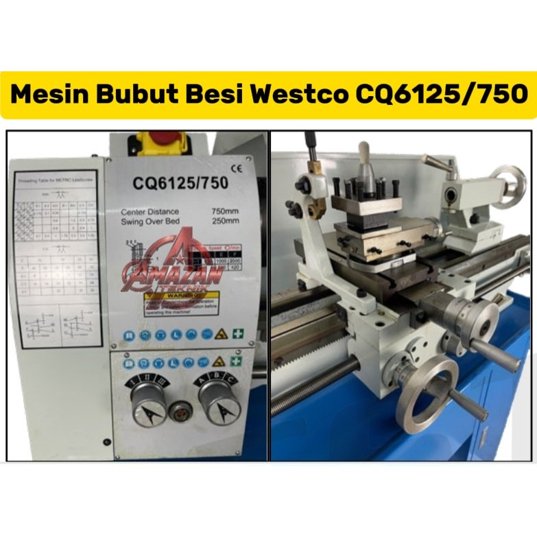 Mesin Bubut/ Bench Lathe CQ6125/750 panjang 1 meter