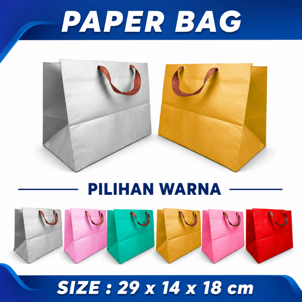 Paper Bag Polos - Paper Bag Roll Cake (M) - 29x14x18 cm - Merah