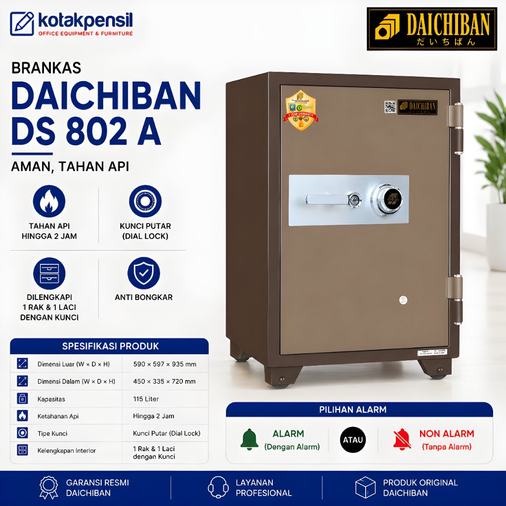 Brankas DAICHIBAN DS 802 A | Brankas Dokumen Tahan Api | Brankas Kantor | Brankas Besar | Brankas Al