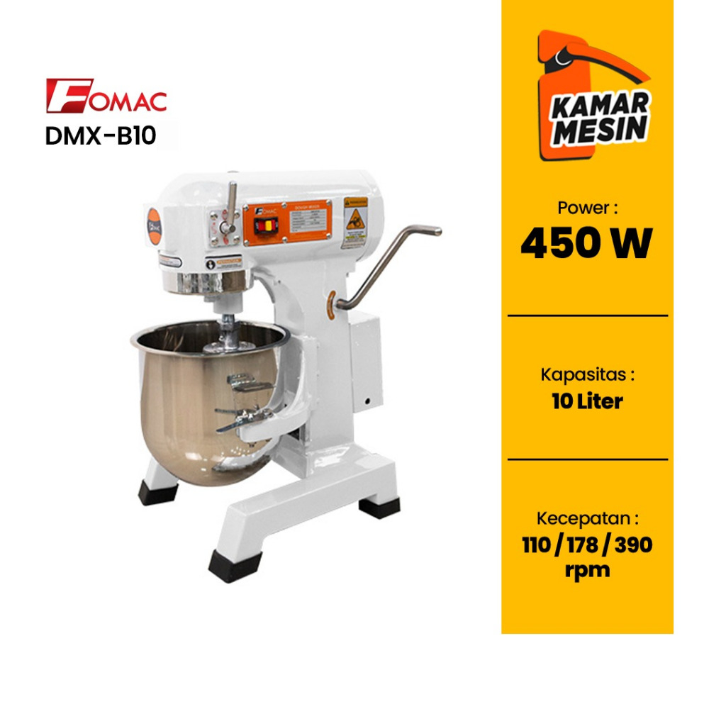 FOMAC Planetary Mixer DMX-B10 Planetary Mixer Roti Mixer Kue 10 Liter DMX-B10 Gratis Peti Packing Ka
