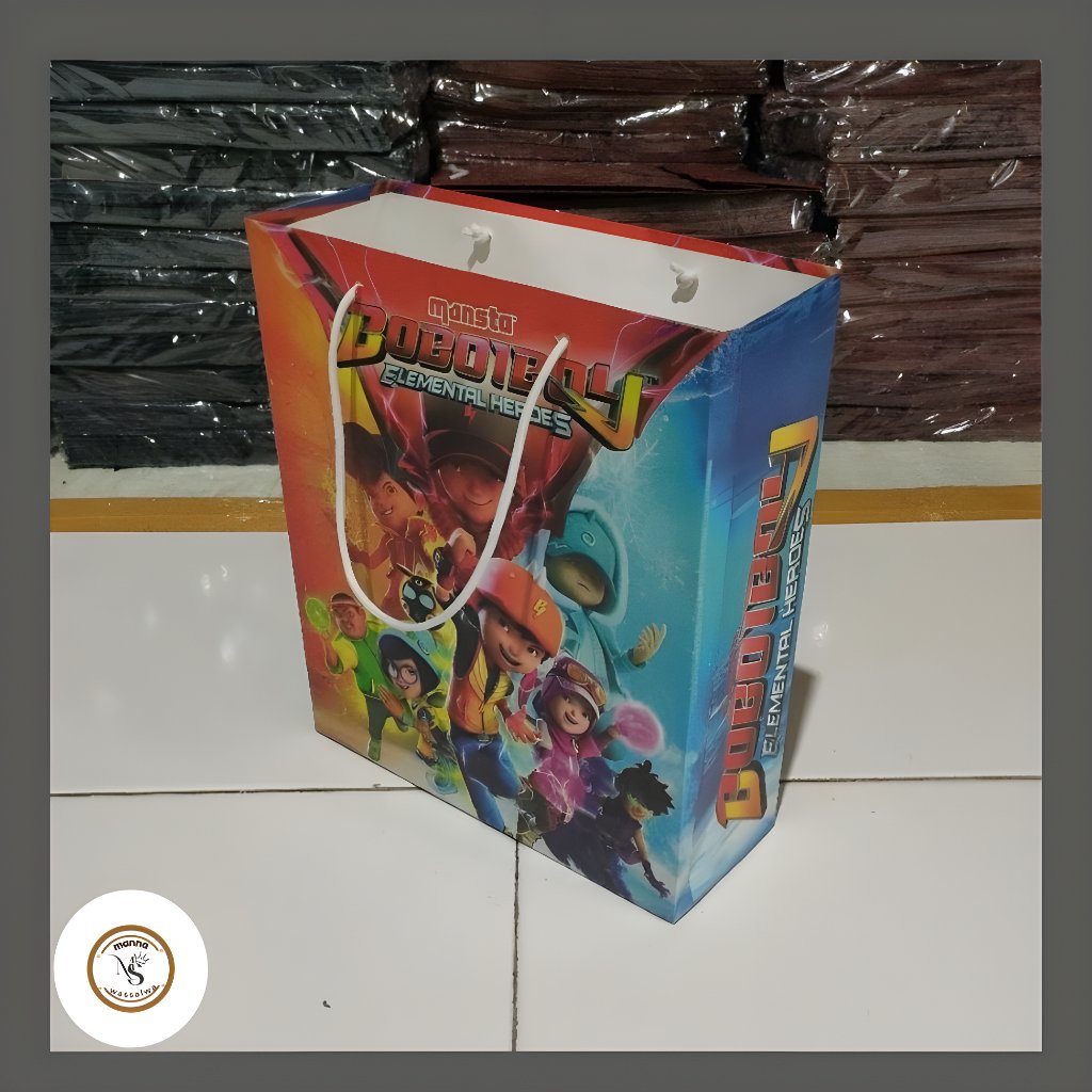 Paper Bag Ulang Tahun Motif Karakter Rboboyboi Isi 12 Pcs