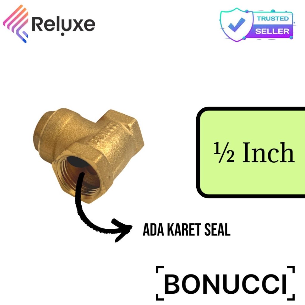CAB/BONUCCI Check Valve / Klep Tabok Kuningan Ukuran 1/2 - 3/4 - 1 Inch