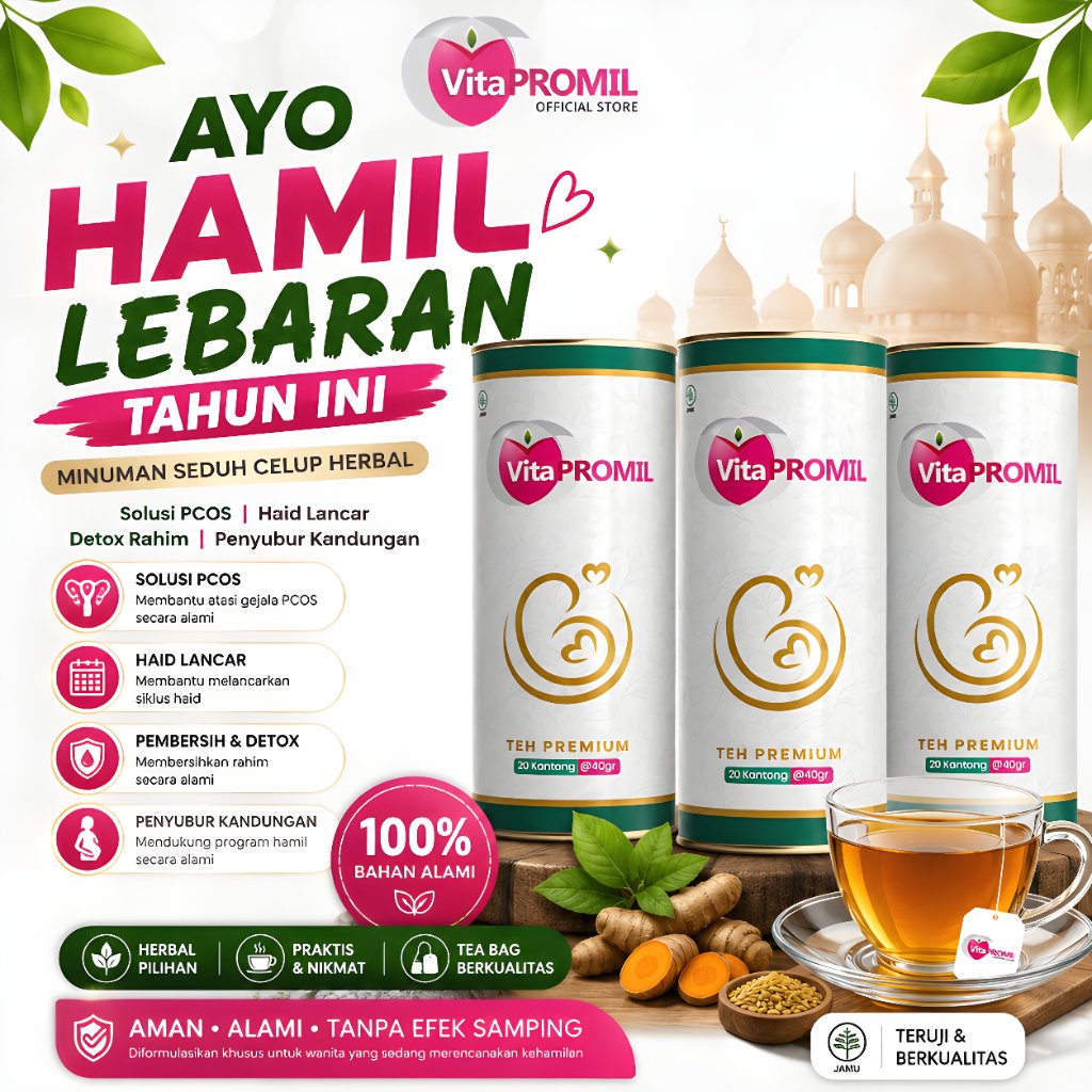 Teh Promil VitaPROMIL JSR | Teh Herbal Program Hamil | Teh Celup Wanita 20 Kantong