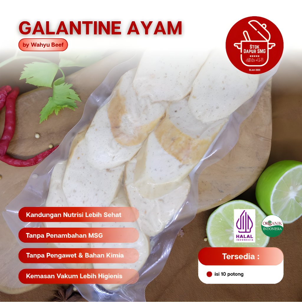Wahyu Galantine Galantin Ayam Premium Frozen Isi 10 Potong
