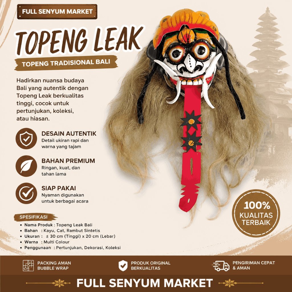 PROMO Topeng Leak / Leak Bali / Topeng Rangda / Leak Mika / Leak / Topeng Kesenian Tradisional / Top