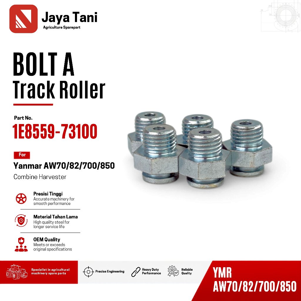 BOLT A ROLLER TRACK 1E8559-73100 BAUT SHAFT ROLLER TRACK YANMAR AW70V AW82V