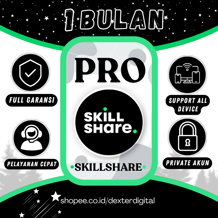 Skillshare Premium 1 Bulan Private 30.000+ Kelas Kreatif Online