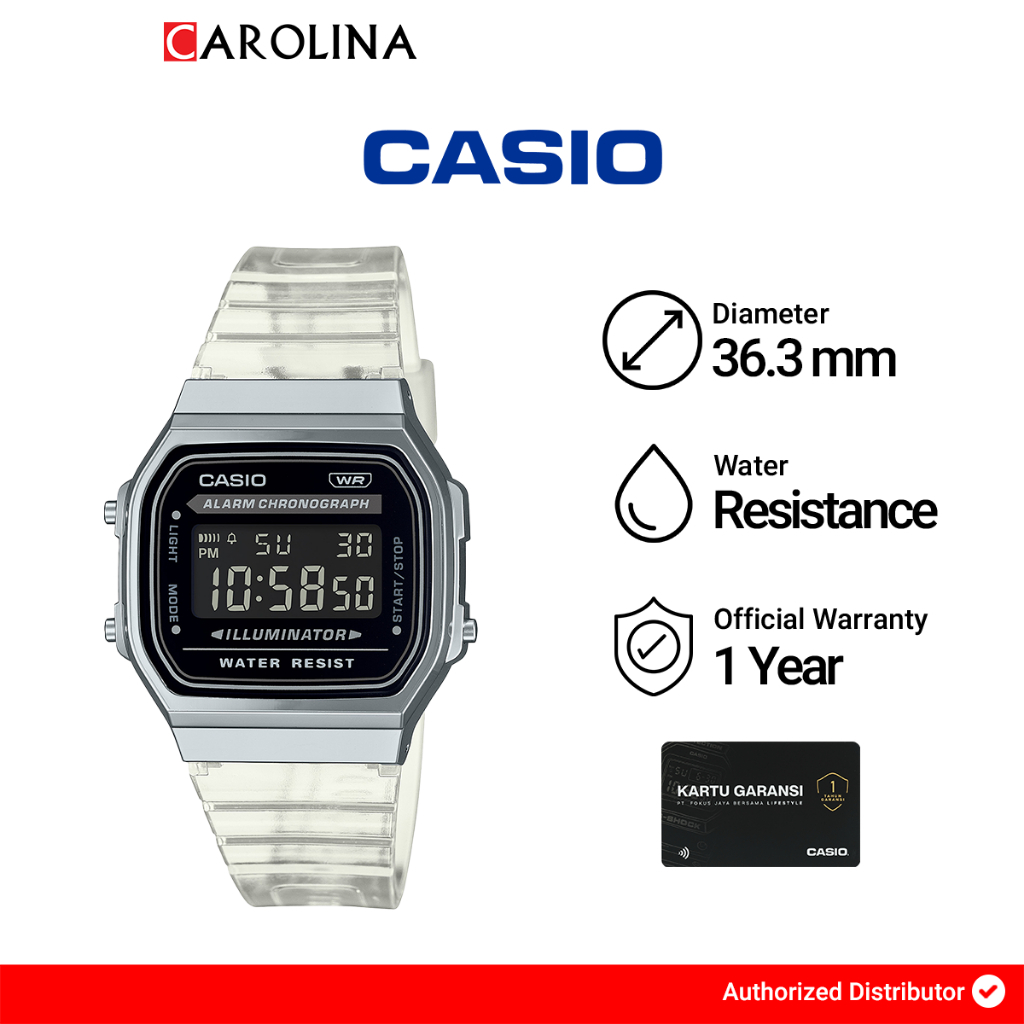 Jam Tangan Unisex Casio Vintage A168XES-1B Digital Dial Resin Band