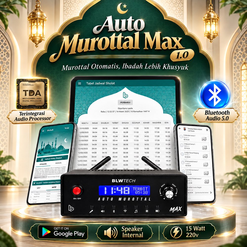 Auto Murottal Tartil Tarhim Max MASJID Otomatis dan Manual menjelang waktu sholat setting HP Android